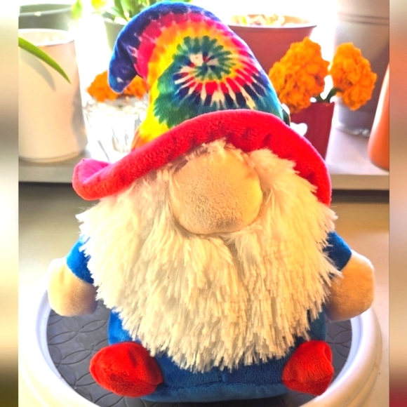 Goffa Tie Dye Rainbow Gnome Plush - Picture 1 of 6